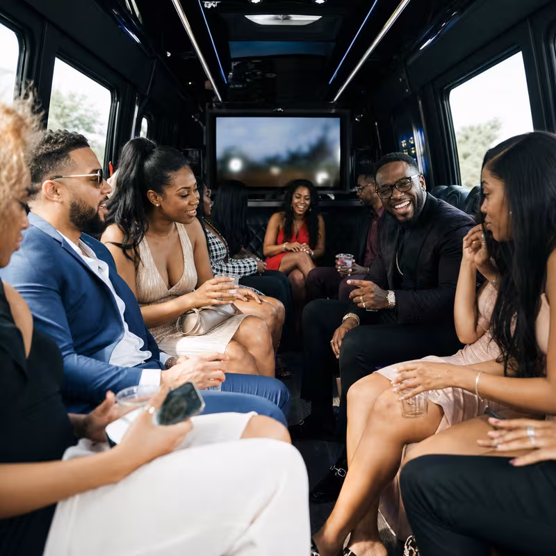 Black Mercedes Sprinter van staged for an Phoenix Private Event Transportation group