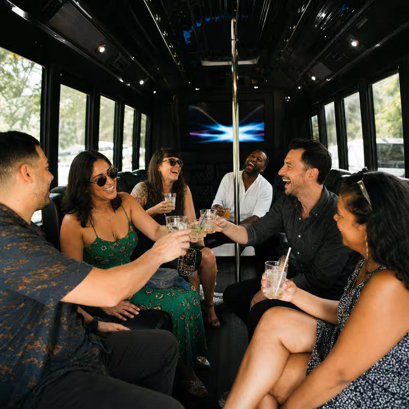 Black Mercedes Sprinter van staged for an Phoenix Winery & Brewery Tour Transportation group